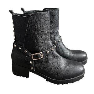 NINE WEST ‘WNRENEE’ Leather Studded Boots Size 8.5M